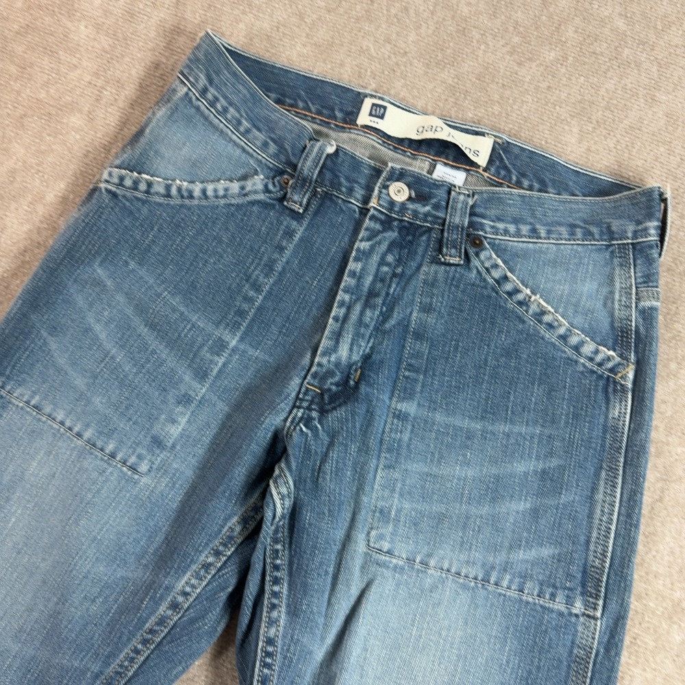 VTG Gap Jeans Men's Sz 30x30 Blue Cotton Denim Square Slash Pockets